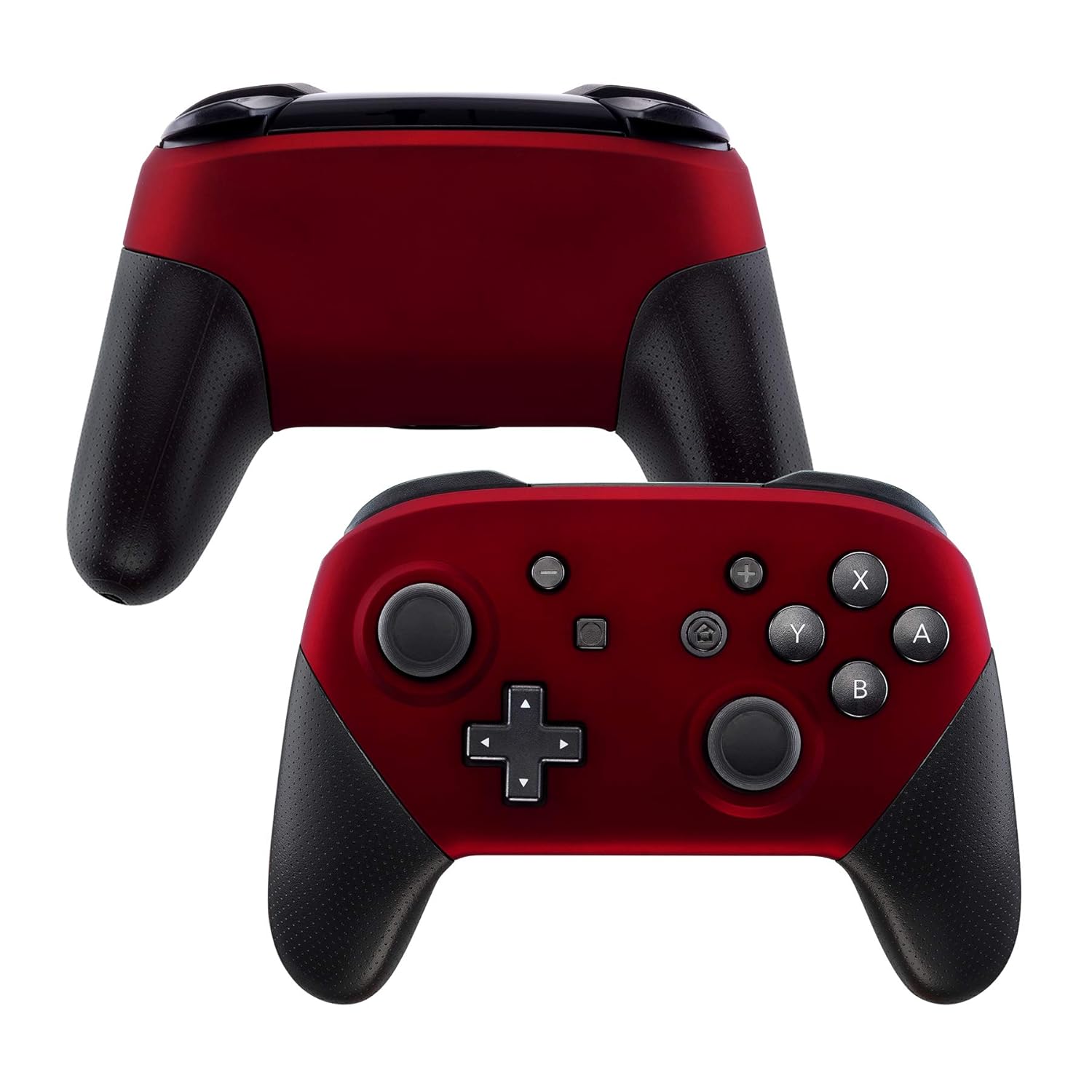 eXtremeRate Red Faceplate and Backplate for Nintendo Switch Pro Controller, Soft Touch DIY Replacement Shell Housing Case for Nintendo Switch Pro - Controller NOT Included: Video Games