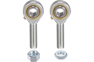 uxcell POSB6 3/8 Inch Male Rod End Bearing Set - 2pcs of 3/8-24 Left and Right Hand Thread Rod Ends with Jam Nut