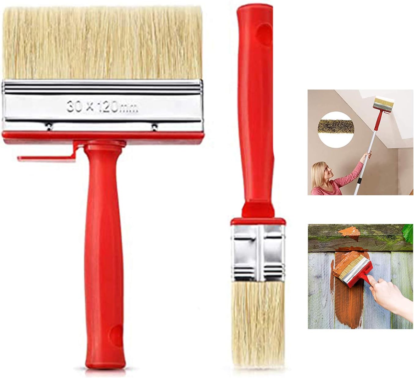 2 Pieces Shed Fence Paint Brush Decking Timber Block Stain Brush, Brush decking Paint Brush
