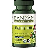 Banyan Botanicals Organic Healthy Hair Supplement – For Thickness, Shine & Scalp Health – with Bhringaraj, Amla & Brahmi – Natural Internal Hair Care & Follicle Support-90 Tablets-USDA Organic
