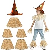 Spooktacular Creations Scarecrow Costume Set Include Straw Hat Straw Skirt for Kids Women Men Halloween Party Accessories