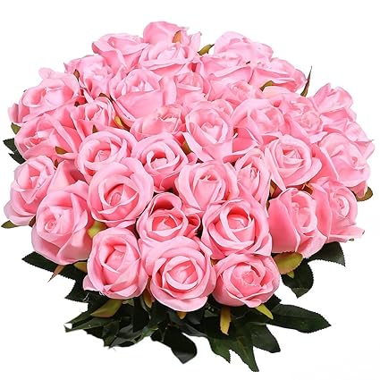 Veryhome 10 Pièces Roses Artificielles Fleurs De Soie Faux Tige Unique Rose Bud Bouquet De Mariée Pour Le Mariage Maison Fête Danniversaire