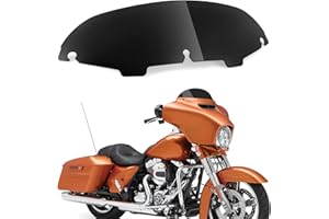 NEWRUIHENG 5" Windshield Windscreen Round Motorcycle Windshield Compatible with Harley Davidson Touring Street Glide Electra Glide FLHT FLHTCU Ultra Classic Glide FLHX FLHTK Tri Glide 1996-2013 (5" Black)