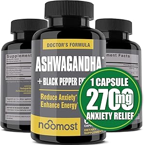 Ashwagandha Capsules 2700mg, 100% Pure Ashwagandha Root Powder & Black Pepper Extract Helps Natural Anxiety Relief for Adrenal Support, Thyroid Support, Cortisol & Mood Boost, 2 Months Supply