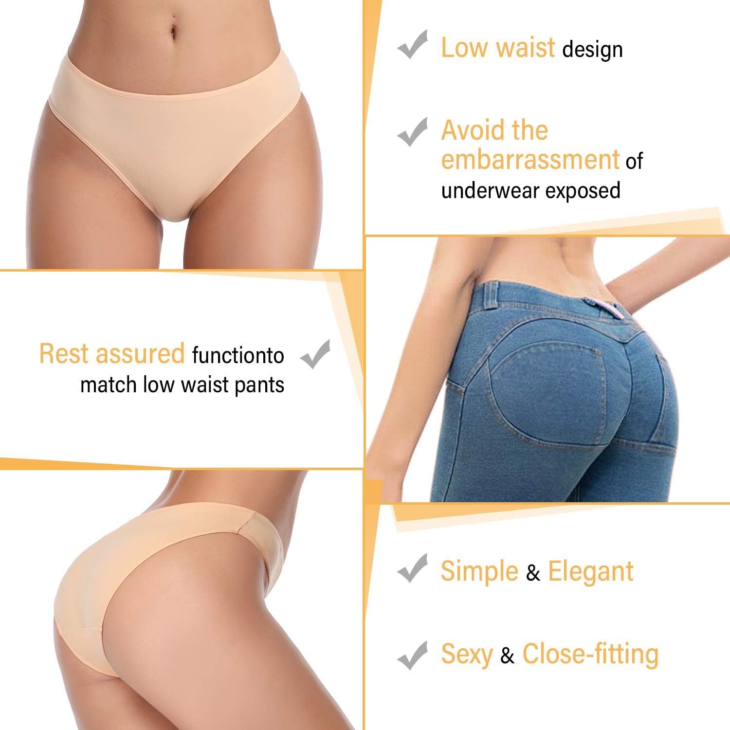 Underwear Women Cotton Soft Bikini Panties Breathable Stretchy Hipster Low Waist Briefs for Ladies (Multicolor) at  Women’s Clothing store