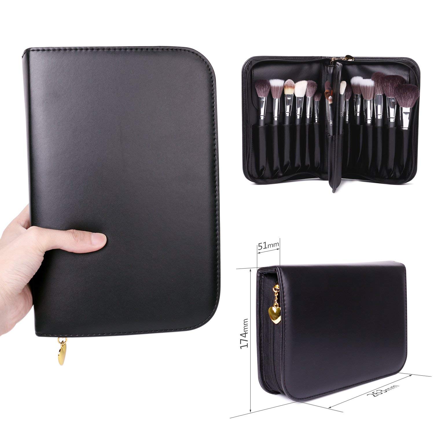 Docolor Makeup Brushes 29 Piece Professional Makeup Brush Set Premium Goat Hair Kabuki Foundation Blending Brush Face Powder Blush Concealers Eye Shadows Make Up Brushes Kit with PU Leather Case: Beauty