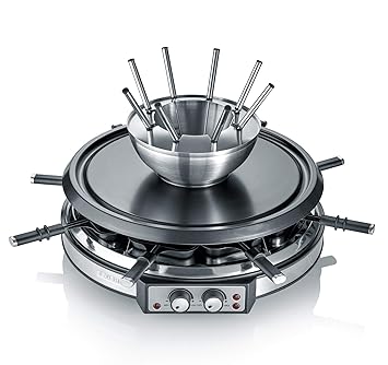 Severin RG 2348 Combinación de Raclette, Cable de alimentación XXL, 1.900 W, Incluye