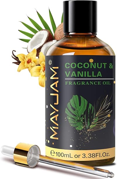 MAYJAM Fragrance Oil Coconut & Vanilla 100ML Diffuser Oil with Dropper