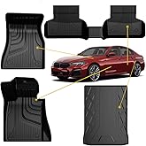Floor Mats & Cargo Mat for 2017-2023 BMW 5 Series G30 - Custom Fit Floor Liners Full Set (Without Spare tire Compartment) - All Weather Car Mats for 5 Series M5 530i 540i 540d M550i (Not for GT&530e)
