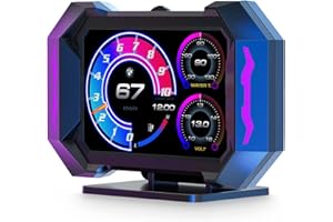 ACECAR OBD2 Gauge Car HUD Head Up Display Gauge Display Tachometer Gauge Multi-function Digital OBDII Speedometer with Car Speed MPH Altitude Driving Direction Slope Meter for Most Vehicles After 2008