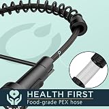 FORIOUS Black Kitchen Tap Spring Kitchen Sink Mixer 360 Swivel 2 Modes view 8