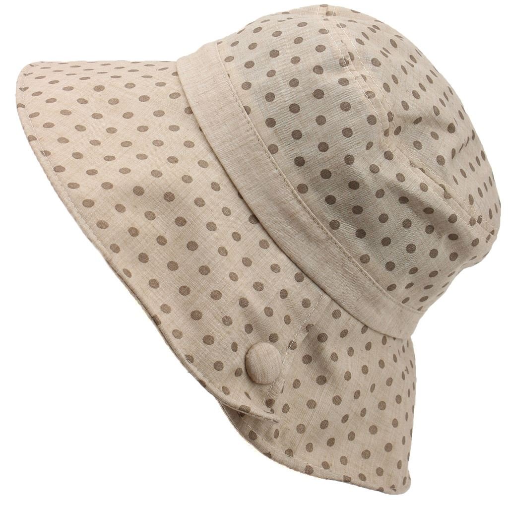 Beige Spotty Sun Hat with Shapeable Wire in Brim Amazon.co.uk Clothing