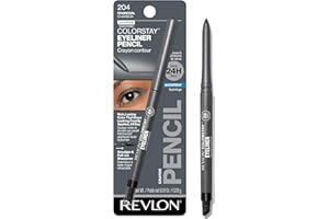 REVLON ColorStay Pencil Waterproof Eyeliner, Smudge-Proof, Eye Makeup with Built-In Sharpener, Stocking Stuffer for Women, 204 Charcoal, 0.01 oz