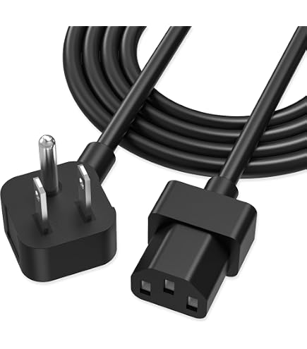 6 Ft 3-Prong Extension Power Cord - IEC C13 Connector - For Monitors, TVs, PCs