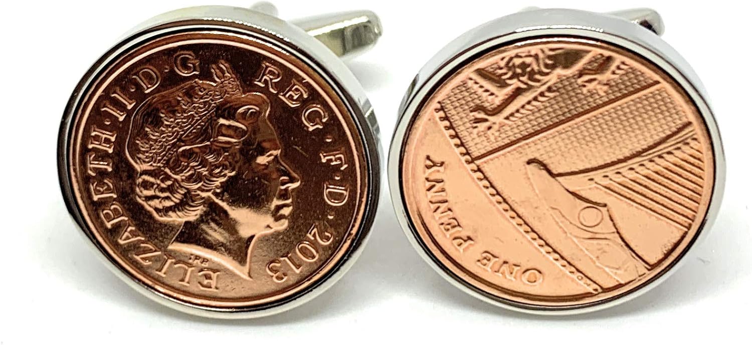 2013 wedding anniversary cufflinks Penny for luck