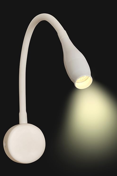 Original Watt Warm 3000k Flexible Hose LED Modern Wall Lamp with Beautiful Natural Jute Shade (White )