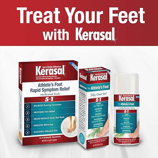 KERASAL 5-IN-1 ATHLETE’S FOOT SILKY CLEAR GEL, 0.42 OZ
