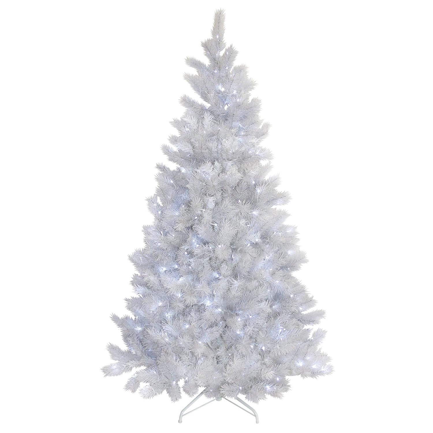 SPARKLES Mr Crimbo 7ft (210cm) White Glitter Prelit Christmas