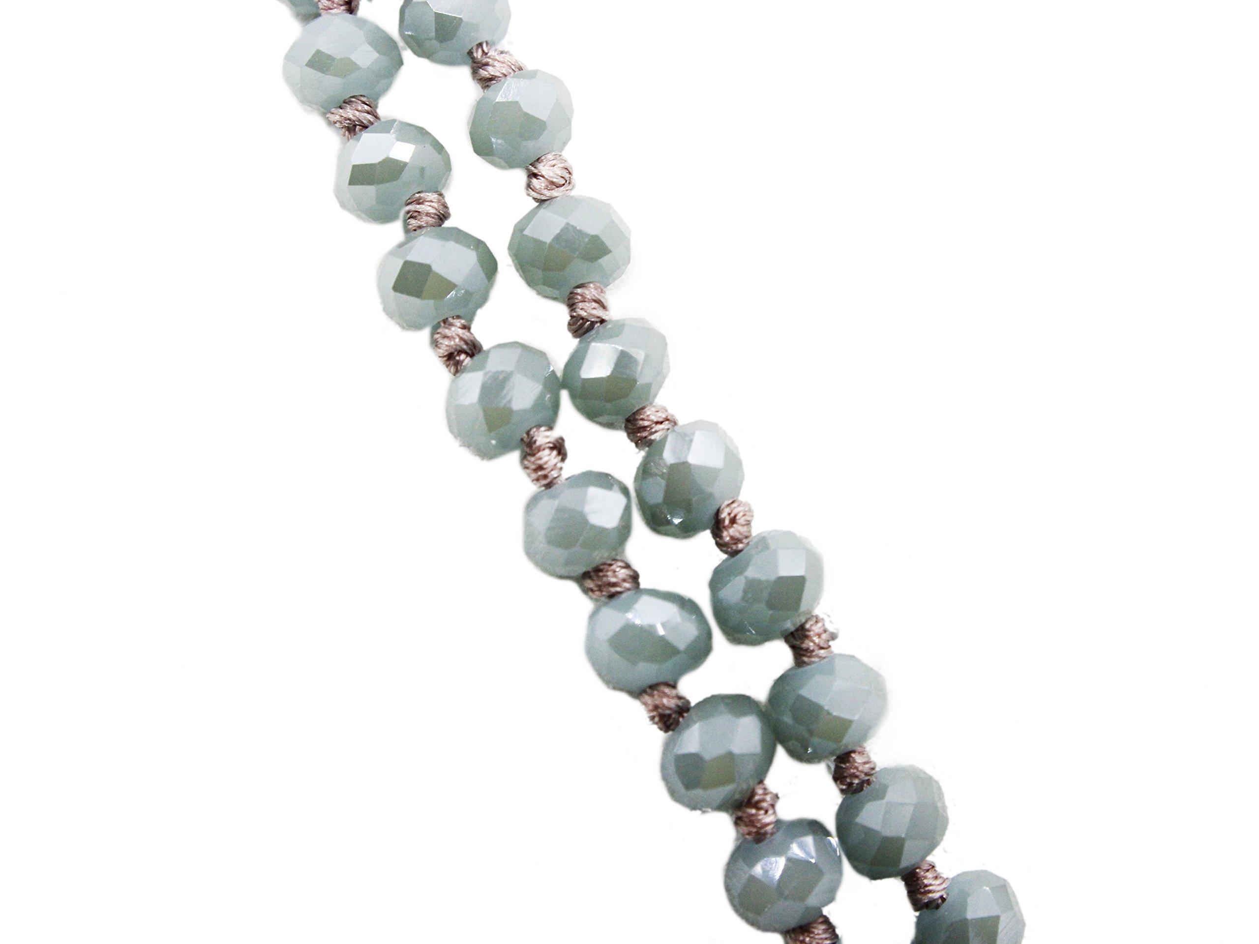 STAR BY QUEEN New Fashion Handmade Long Crystal Bead Chain Necklace Sweater Neckalce (Blue)