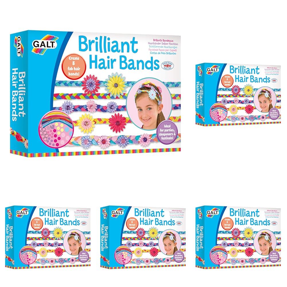 Galt Toys, Brilliant Hair Bands, Kids' Craft Kits, Ages 6 Years Plus (Pack of 5)