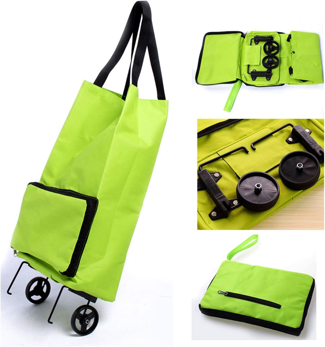 CMYKZONE Women Large Folding Shopping Trolley Dual Wheel Foldable