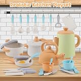Dreamon Mud Kitchen Accessories Playset Kids Kitchen Pots Pans Toy Gift view 8