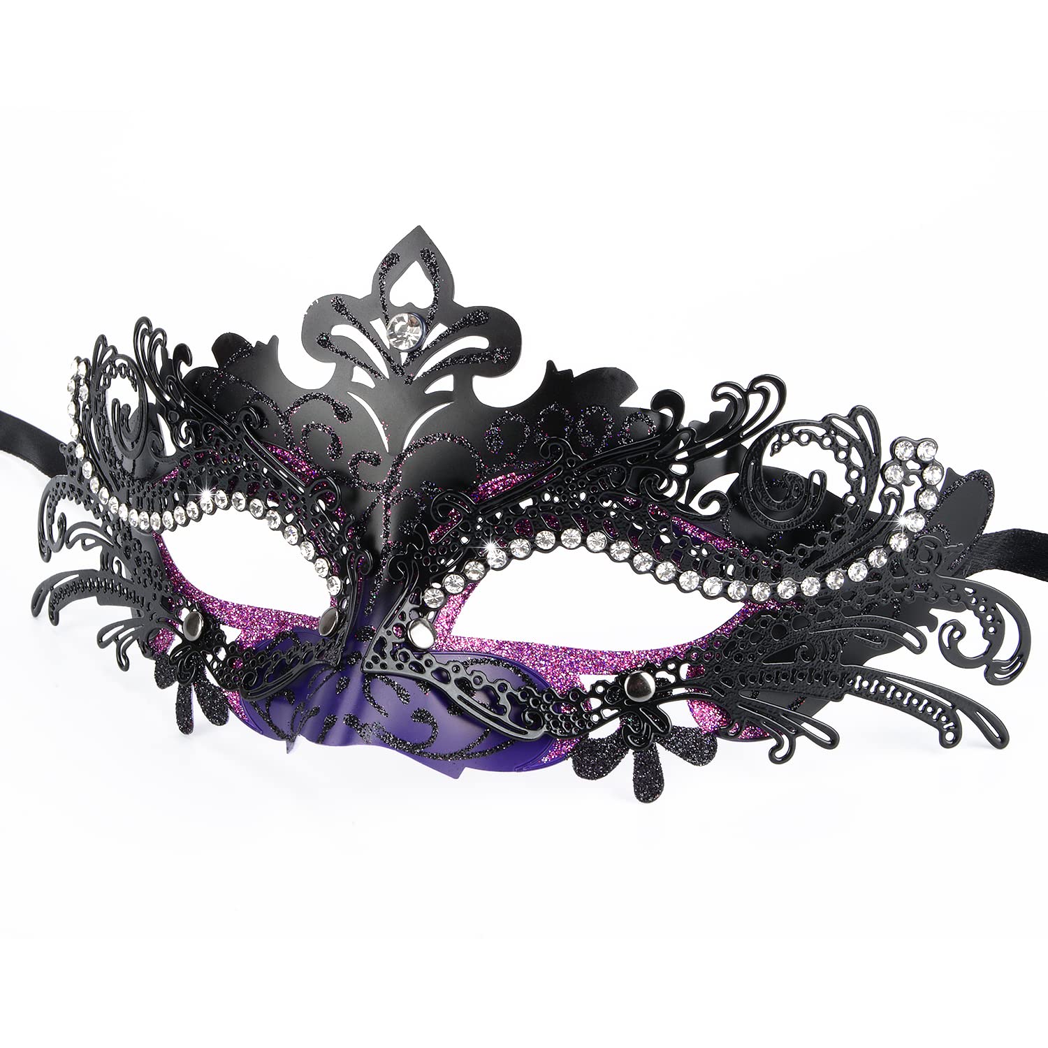 Hoshin Masquerade Mask, Mardi Gras Deecorations Venetian Masks for Womens (Dark Purple & Black)