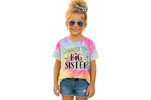 SANIXJOO Big Sister Shirts for Girls Toddler Girls Promoted to Big Sister Tee Tops Short Sleeve Summer Clothing