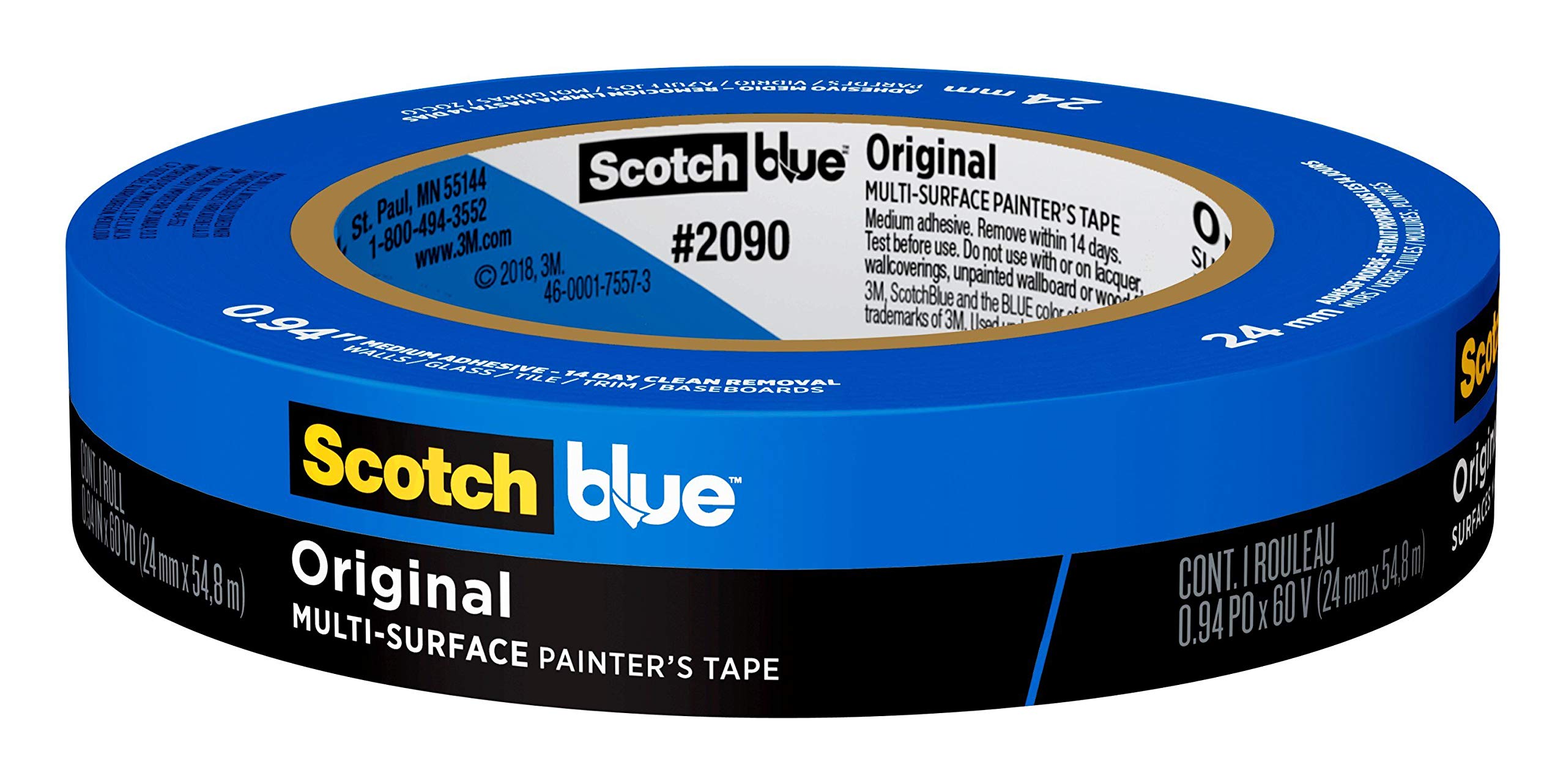 ScotchBlue Original Multi-Surface Painter’s Tape, 0.94 inch x 60 Yard, 24 Rolls