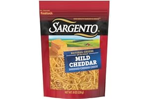 Sargento Natural Mild Cheddar Shredded Cheese, Fine Cut, 8 oz