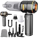 KedeeSparkle Handheld Car Vacuum Cordless, 22000PA Strong Suction Mini Vacuum Cleaner with Brushless Motor, 4-in-1 Portable Vacuum for Car Detailing, Home, Office & Travel, Black Golden