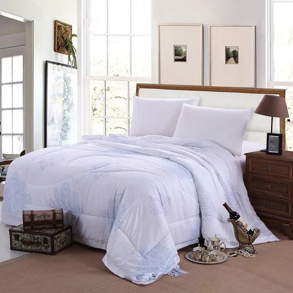 NATURETY Modal and Silk Thin Comforter for Summer or Spring (Queen/Full, Flower)