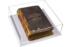 Better Display Cases Clear Acrylic Book Display Case 12" x 12" x 4" with White Base (A030B-WDS)