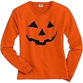 Threadrock Women's Halloween Pumpkin Face Long Sleeve T-Shirt