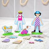 Melissa & Doug Best Friends Magnetic Dress-Up Dolls - 78 pc Wooden Toy for Ages view 9