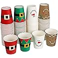 Amazon.com: 100 Pieces Christmas Paper Cups Xmas Disposable coffee Cups ...