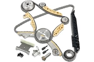 TEMSONE 94201S Timing Chain Kit with Tensioner Guide Rail Crank Sprocket Shaft Sprocket Compatible with Chevy Malibu Equinox Buick LaCrosse L4 2.0L 2.2L 2.4L