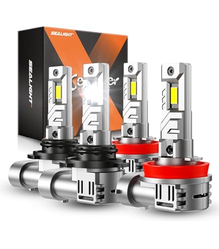 SEALIGHT 9005 H11 LED Fog Light Bulbs Combo - 68000LM Super Bright 6500K White, Pack Of 4
