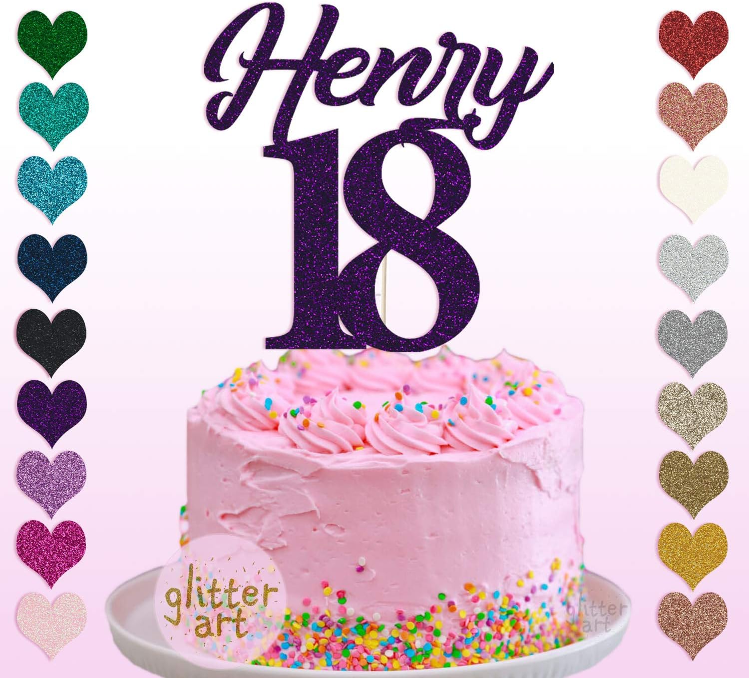 Napravi Rs Karens Cake Toppers Decoration De Gateau Danniversaire 18 Ans Personnalisable Inscription Happy Party 16 Cm In Width Red Accessoires De Decoration Ustensiles A Patisserie