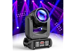 U`King 150W Beam Moving Head Lights18-Facet Prism Strobe/Beam/Spotlight/Wash Stage Lighting 8 Gobos and 8 Colors Spotlight wi