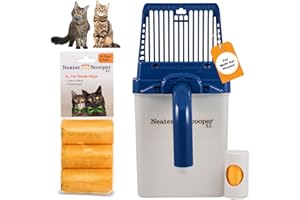 Neater Pet Brands Neater Scooper XL Cat Litter Scoop, 60 Refill Bags – Extra-Large Capacity Mess-Free Cat Litter Scooper with