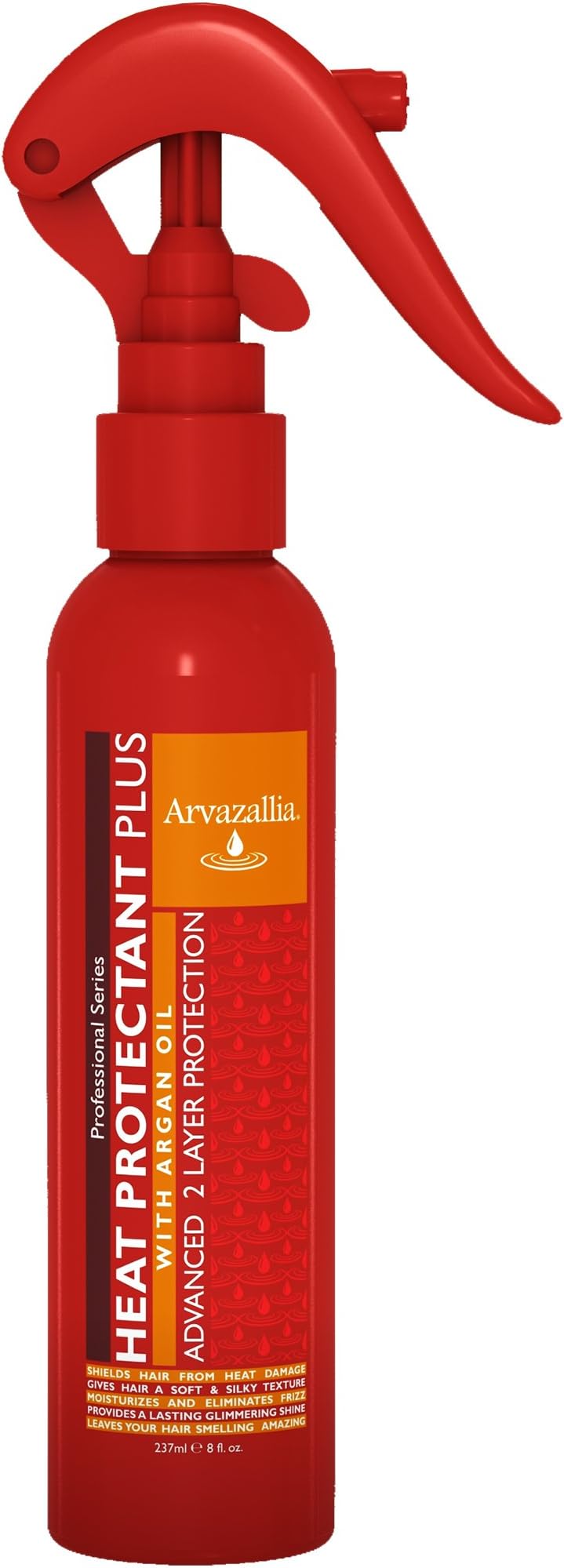 Heat Protectant Plus with Argan Oil - Professional Grade Thermal Protector , Leave-in Conditioner , Anti-frizz, and Shine Spray By Arvazallia