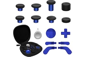 CHARM FOCUS 16-in-1 Metal Thumbsticks Replacement Kits for Xbox Elite Series 2 – Includes Magnetic Joysticks, Paddles, Silicone Caps, D-Pads, Adjustment Tool (Cobalt Blue)