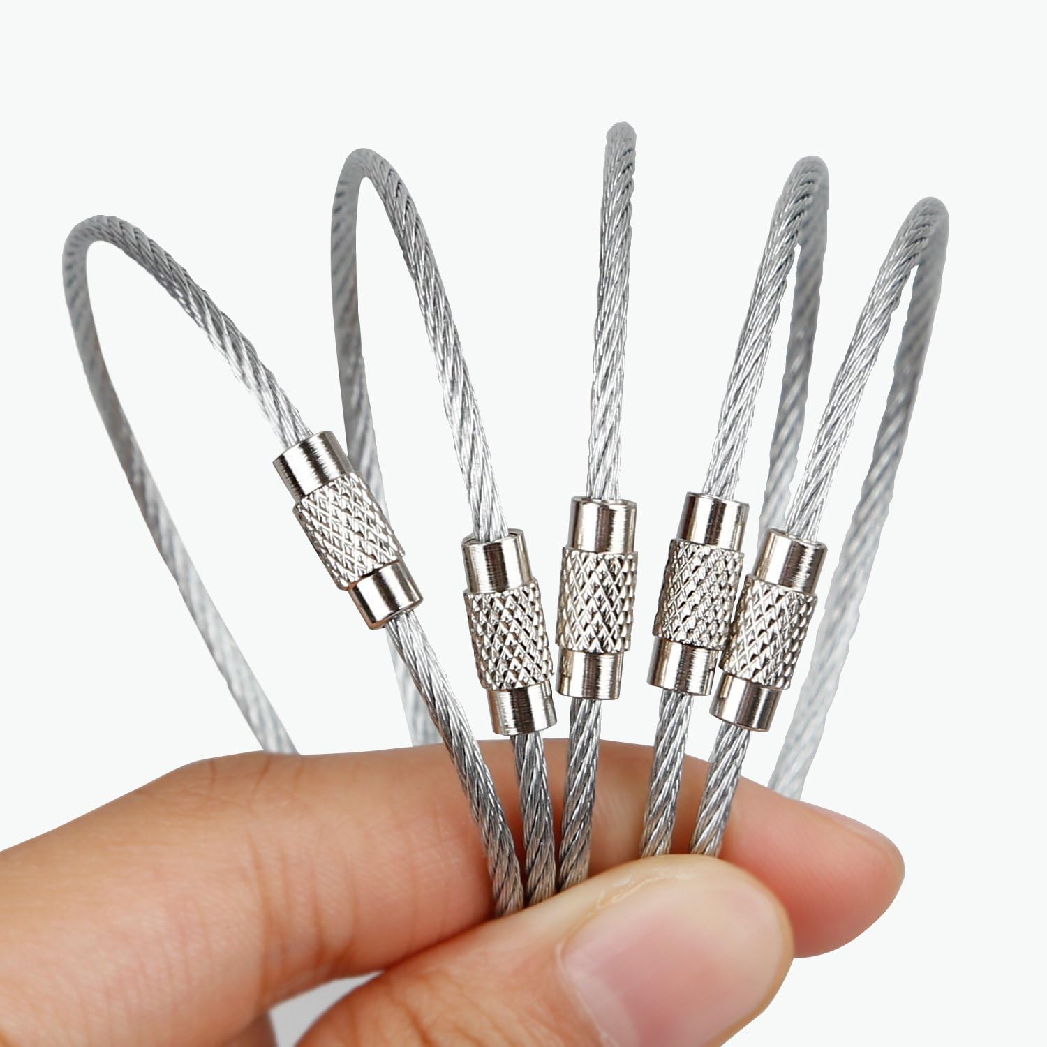 Pawfly Wire Keychain Cable 6 inch Stainless Steel Key Ring Loop for Outdoor Hiking: Clothing