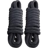 PACTHSD 2 Pack 3/4" x 15' Dock Lines - Marine Grade Nylon Boat Rope with 15" Loop for Docking and Mooring - Double Braided Boat Lines, High Strength, Easy Handling, Fray Resistant - Black