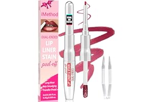 iMethod Lip Liner Stain - Lip Stain, 2-In-1 Dual-Ended Peel Off Lip Stain with Tweezer, Natural Long Lasting Peel Off Lip Liner, Easy to Use for All Skin Types, Stay All Day, Mauve