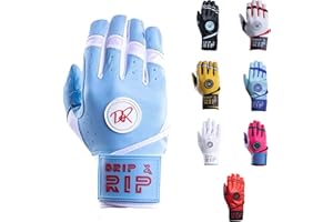 Drip & Rip Baller Series Premium Long Cuff Batting Gloves for Baseball and Softball in Youth and Adult Sizing