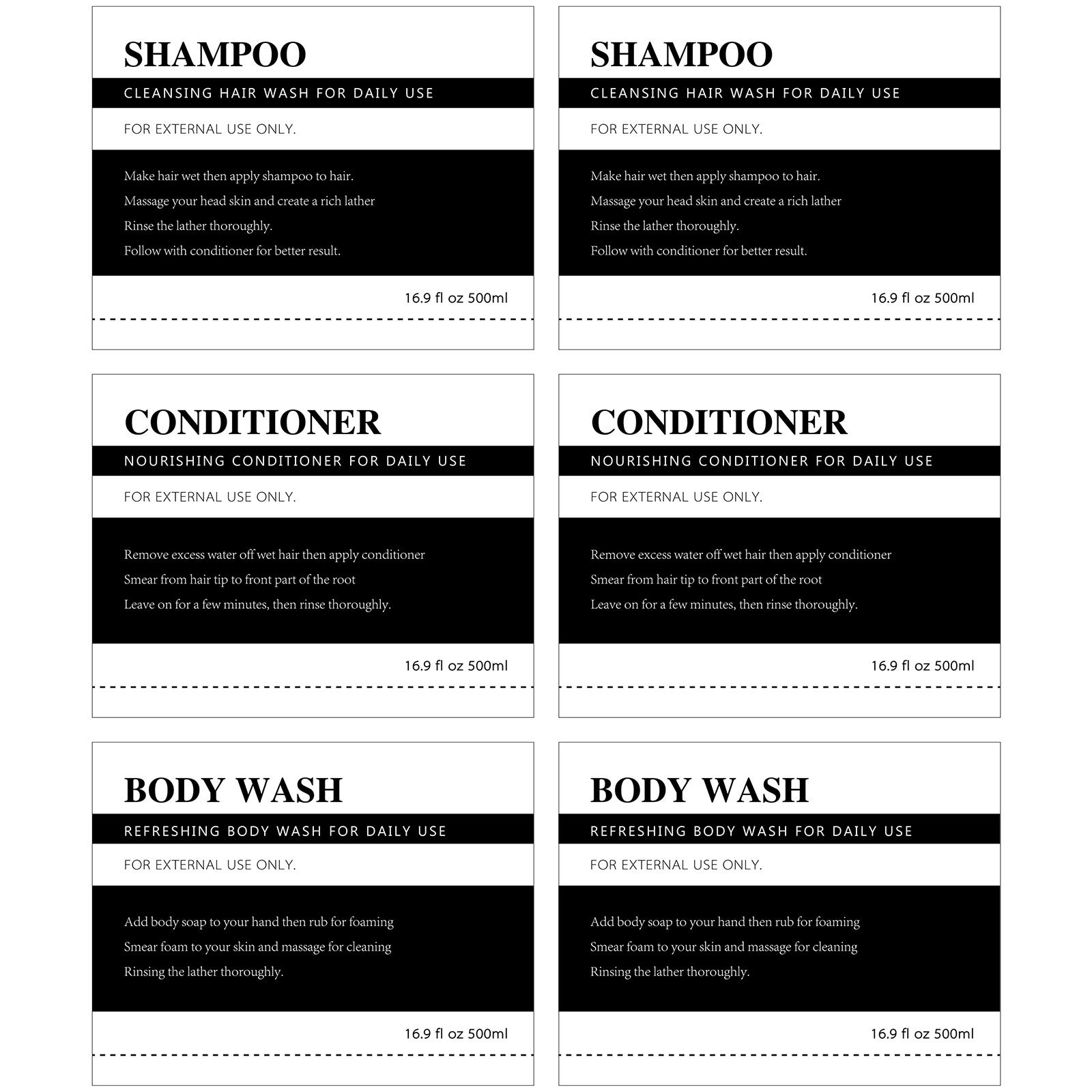 18 Pieces Bathroom Labels for Bottles Shampoo Conditioner Labels Shampoo Stickers Waterproof Body Wash Tags for Kitchen Bathroom(2.76 x 3.54 Inch)
