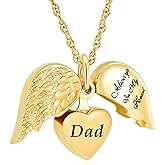 shajwo Cremation Jewelry Angel Wing Heart Urn Necklaces for Ashes Memorial Keepsake Pendant for Women Men