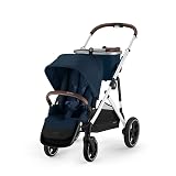 Cybex Gazelle S Stroller Modular Double Stroller for Infant and Toddler Includes Detachable Shopping Basket Over 20+ Configurations Folds Flat for Easy Storage Ocean Blue 28.4 pounds 1.0 Count